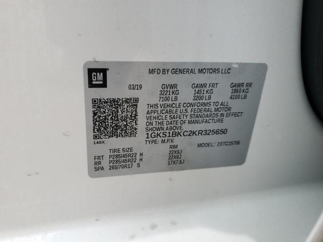 1GKS1BKC2KR325650 GMC YUKON SLT