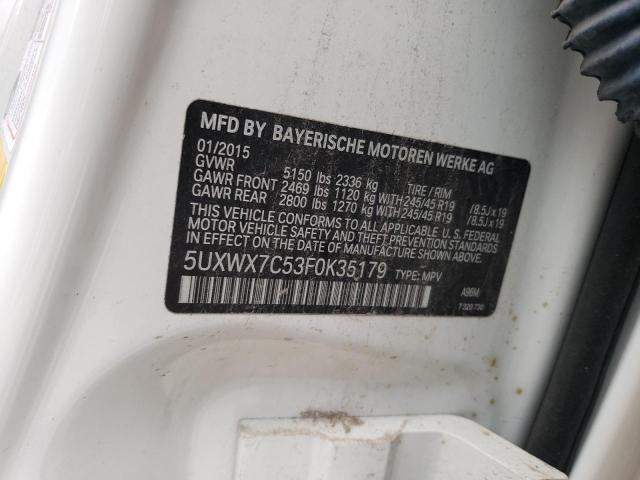 5UXWX7C53F0K35179 BMW X3 Xdrive35i