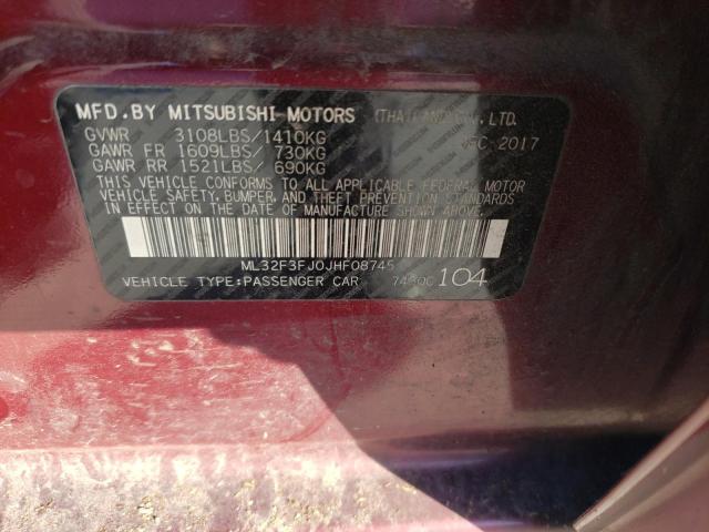 ML32F3FJ0JHF08745 Mitsubishi Mirage G4 Es