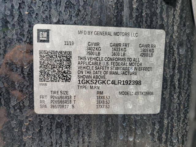 1GKS2GKC4LR192398 GMC Yukon Xl K1500 Slt