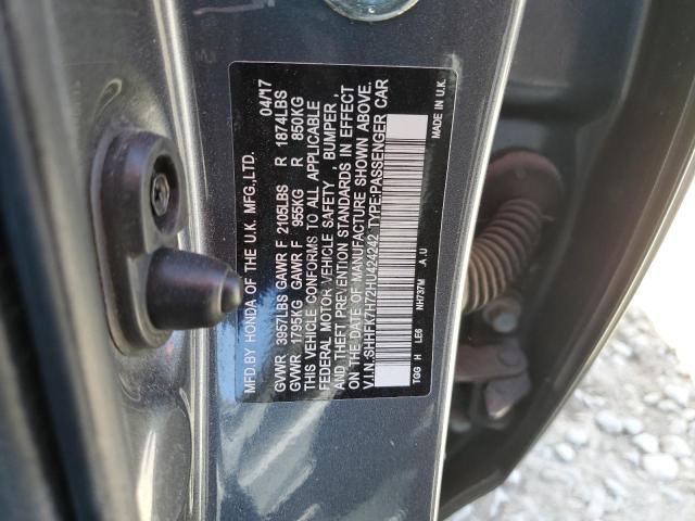 SHHFK7H72HU424242 Honda CIVIC EXL