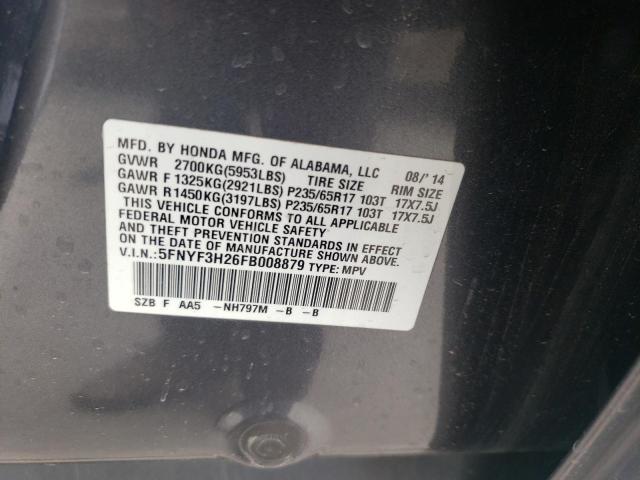 5FNYF3H26FB008879 Honda PILOT LX