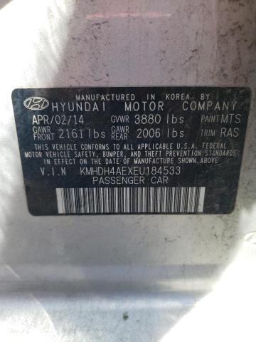 KMHDH4AEXEU184533 Hyundai ELANTRA SE