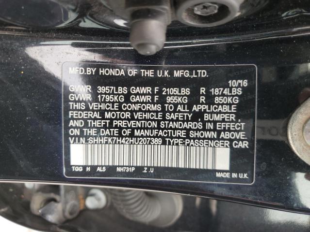 SHHFK7H42HU207389 Honda Civic Sport