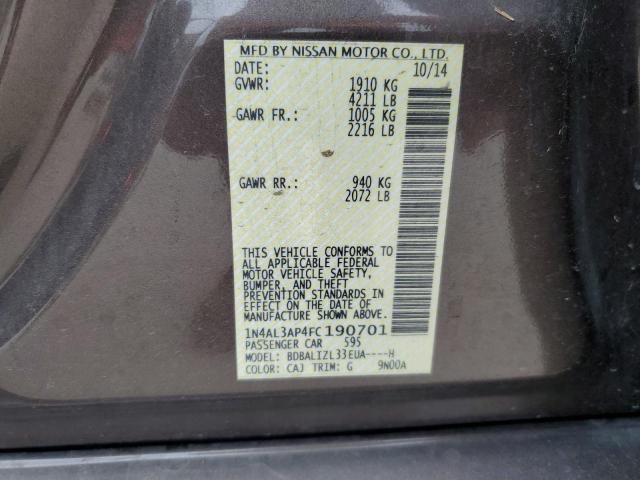 1N4AL3AP4FC190701 Nissan ALTIMA 2.5