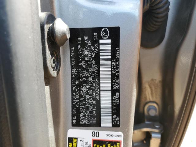 58ADZ1B15MU107163 Lexus Es 350 Base