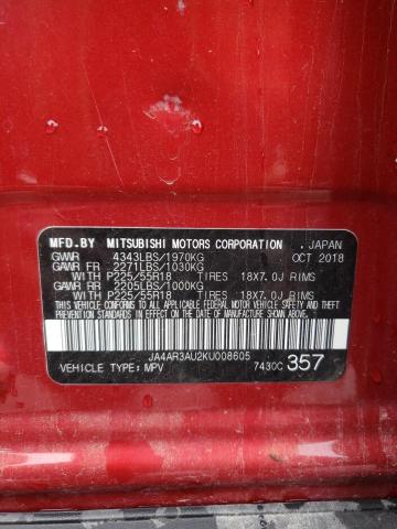 JA4AR3AU2KU008605 Mitsubishi Outlander Sport Es
