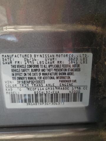 3N1AB7AP3GY306373 Nissan SENTRA S