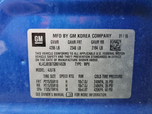 KL4CJBSB7GB614539 Buick Encore Convenience