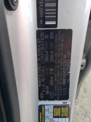 KNAFX4A62F5256746 KIA FORTE LX