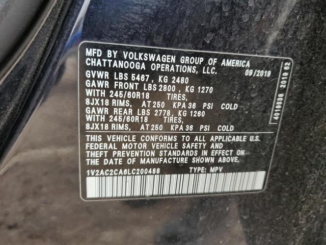 1V2AC2CA6LC200488 Volkswagen Atlas Cross Sport S