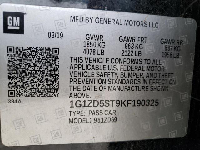 1G1ZD5ST9KF190325 Chevrolet MALIBU LT
