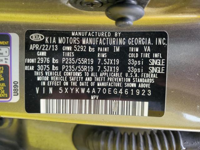 5XYKW4A70EG461923 KIA SORENTO SX