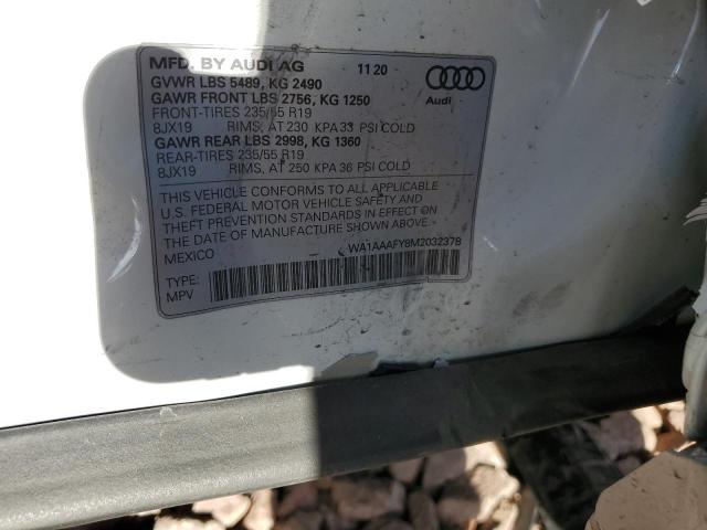 WA1AAAFY8M2032378 Audi Q5 PREMIUM