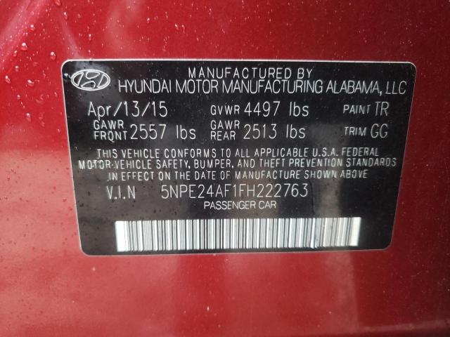 5NPE24AF1FH222763 Hyundai SONATA SE