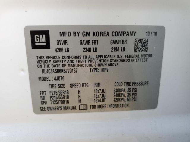 KL4CJASB6KB770137 Buick Encore Preferred