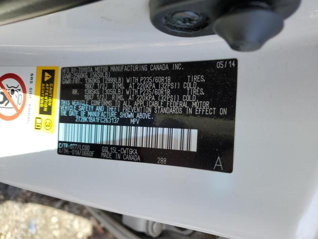 2T2BK1BA1FC263137 Lexus Rx 350 Base