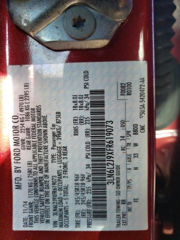 3LN6L2J9XFR619073 Lincoln MKZ