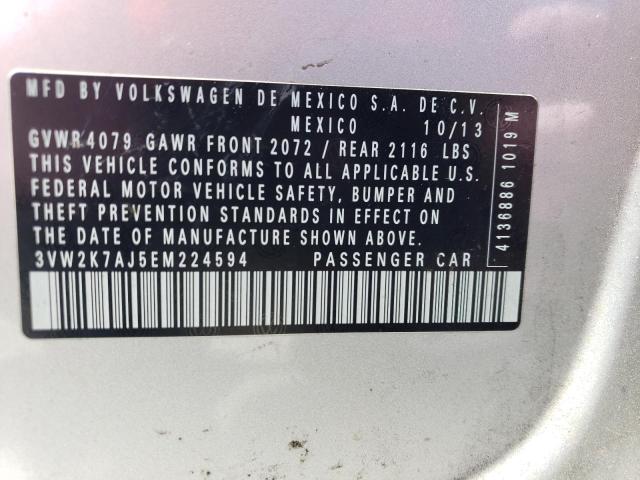 3VW2K7AJ5EM224594 Volkswagen JETTA BASE