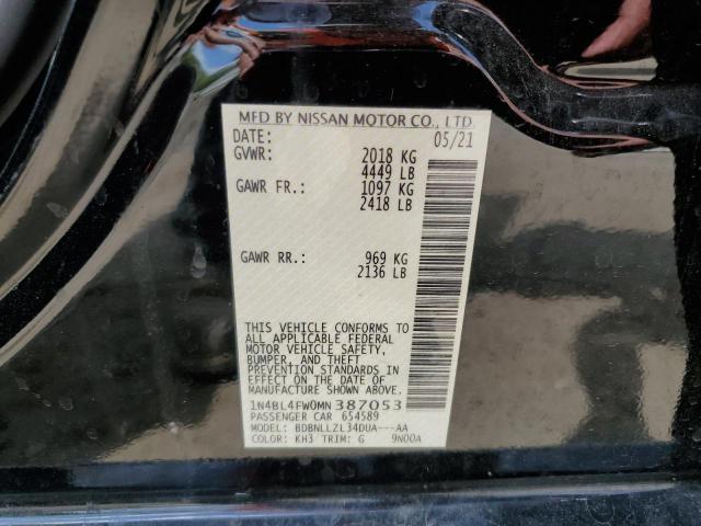 1N4BL4FW0MN387053 Nissan Altima Platinum