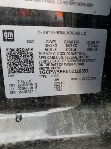 1GCPWBEK5NZ116851 Chevrolet Silverado Ltd C1500 Custom