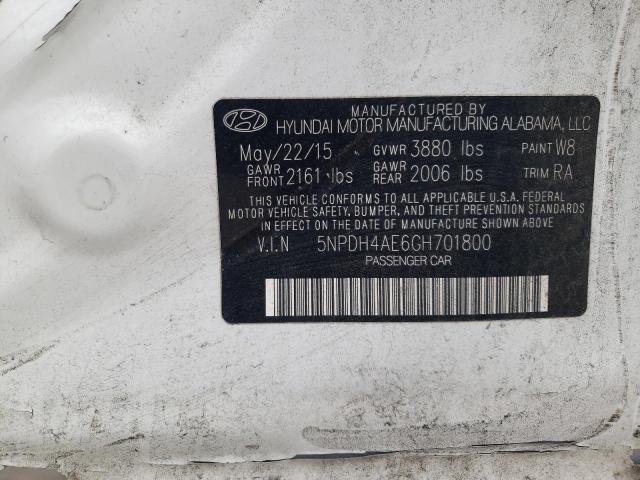 5NPDH4AE6GH701800 Hyundai ELANTRA SE