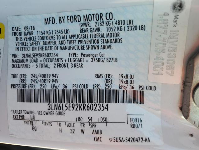 3LN6L5E92KR602354 Lincoln Mkz Reserve Ii