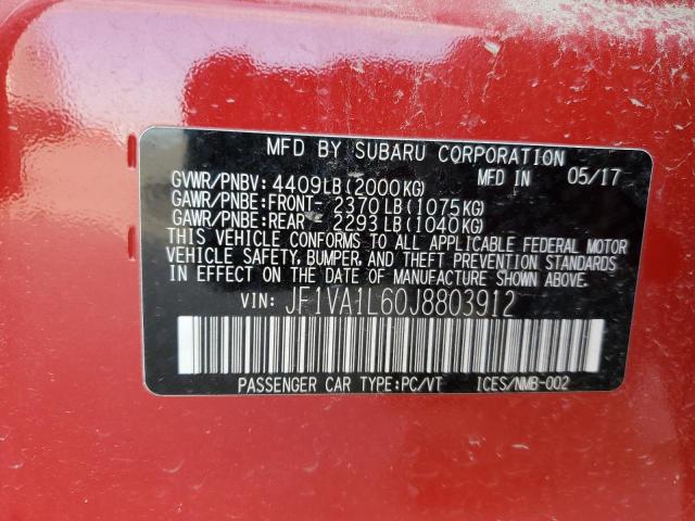 JF1VA1L60J8803912 Subaru Wrx Limited
