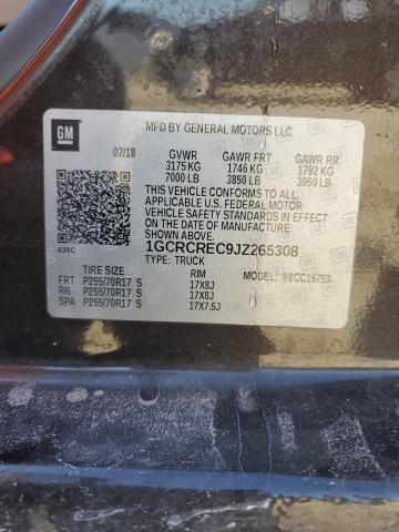 1GCRCREC9JZ265308 Chevrolet Silverado C1500 Lt