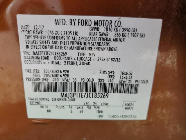 MAJ3P1TE7JC185269 Ford Ecosport Se