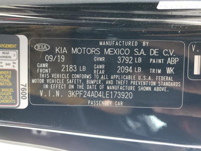 3KPF24AD4LE173920 KIA FORTE FE