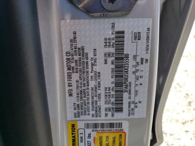 3FA6P0RU5KR235580 Ford Fusion Titanium