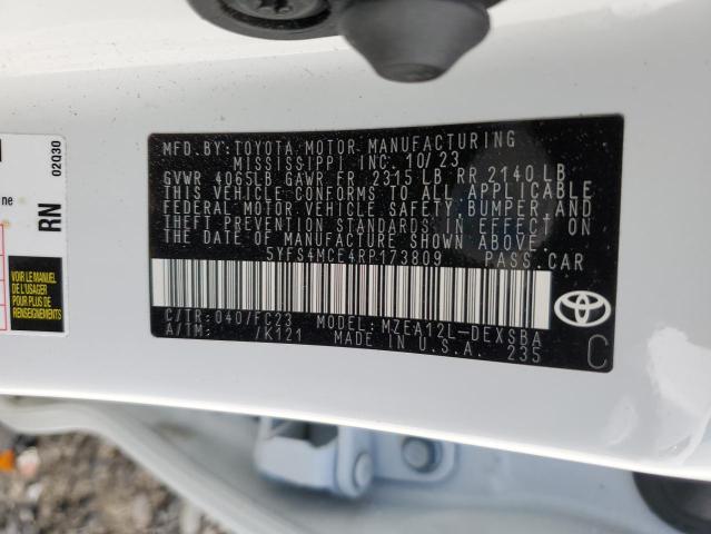 5YFS4MCE4RP173809 Toyota COROLLA SE