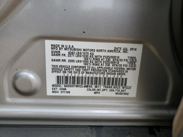 4A4AR3AU2FE001880 Mitsubishi Outlander Sport Es