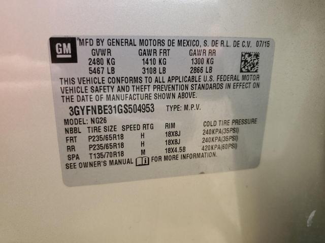 3GYFNBE31GS504953 Cadillac Srx Luxury Collection