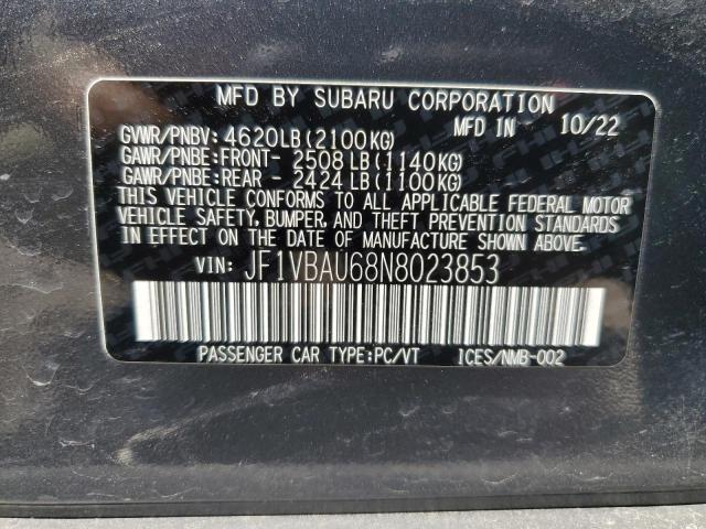 JF1VBAU68N8023853 Subaru WRX GT