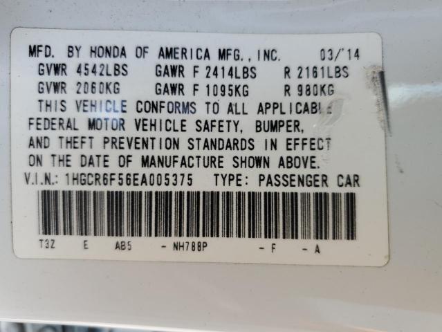 1HGCR6F56EA005375 Honda Accord Hybrid Exl