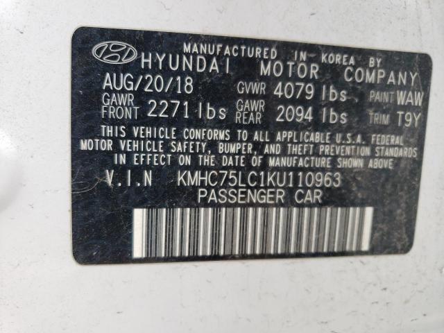 KMHC75LC1KU110963 Hyundai Ioniq Sel