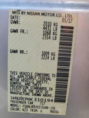 1N4BZ0CPXHC310194 Nissan LEAF S