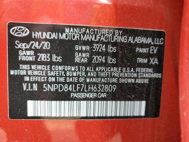 5NPD84LF7LH632809 Hyundai ELANTRA SEL
