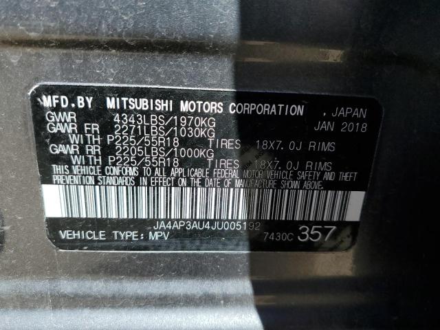 JA4AP3AU4JU005192 Mitsubishi Outlander Sport Es