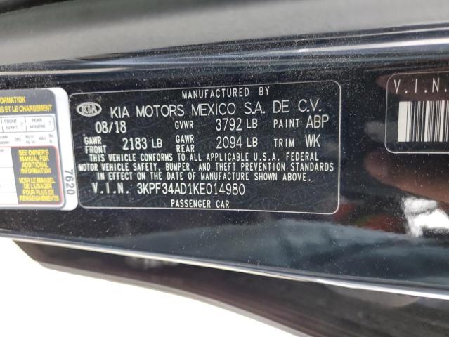 3KPF34AD1KE014980 KIA Forte Gt Line