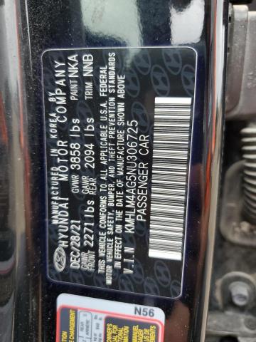 KMHLM4AG5NU306725 Hyundai ELANTRA SEL