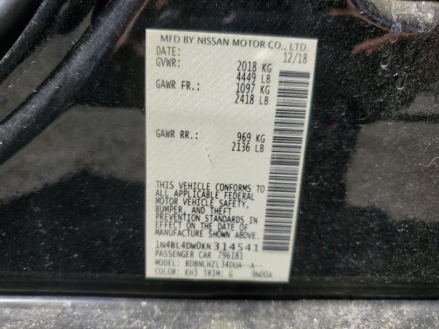 1N4BL4DW0KN314541 Nissan ALTIMA SV