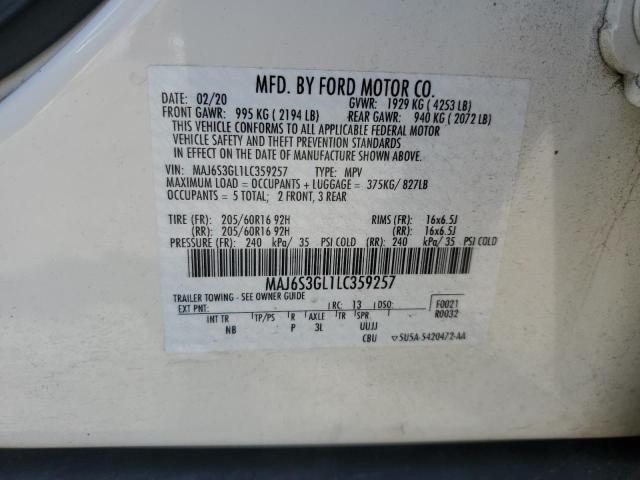 MAJ6S3GL1LC359257 Ford Ecosport Se