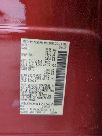 5N1AZ2MG9HN177587 Nissan MURANO S