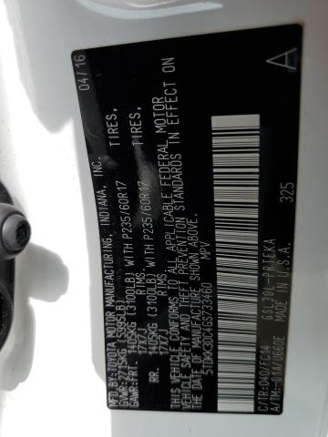 5TDKK3DC4GS733460 Toyota SIENNA LE