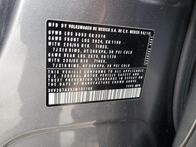 3VV2B7AX9JM181168 Volkswagen TIGUAN SE