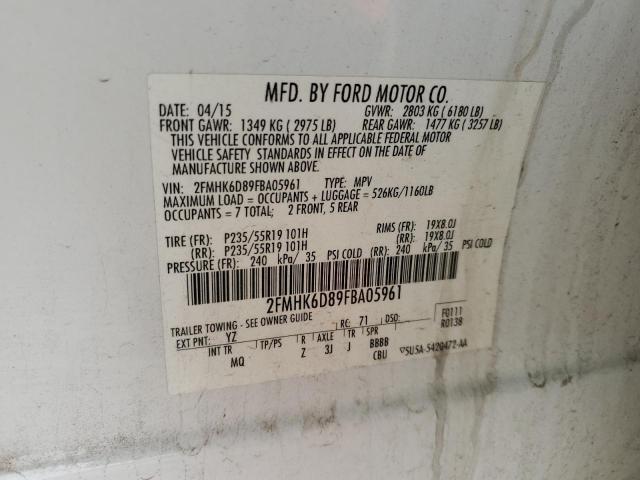 2FMHK6D89FBA05961 Ford Flex Limited