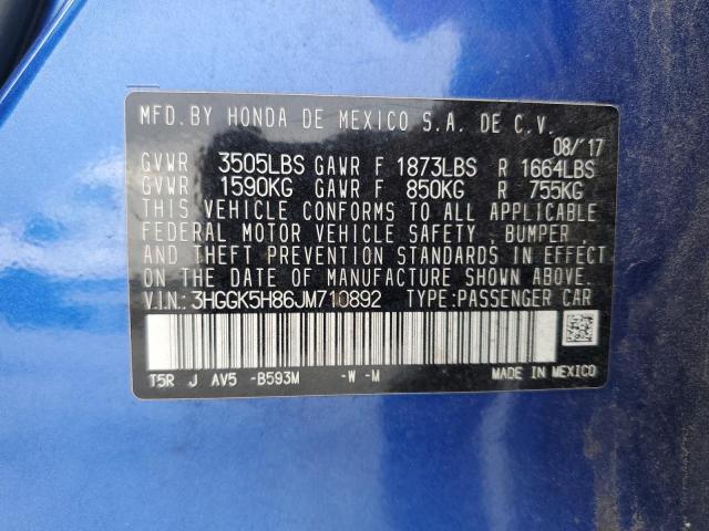 3HGGK5H86JM710892 Honda FIT EX